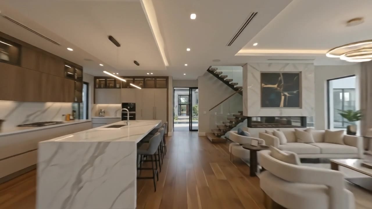 Renovated open-plan kitchen and living area